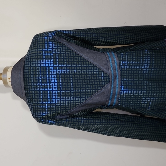 Custo Barcelona Retro Colorblock Button Down Mid Length Blazer Jacket Size 38=S - Picture 6 of 9